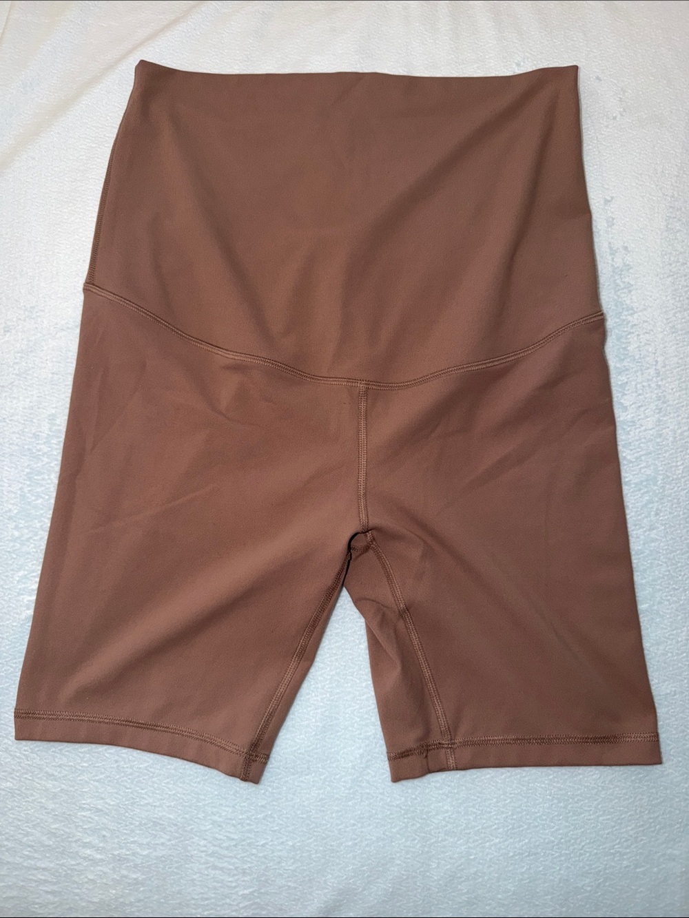 Maternity Over-belly High Rise Bike Shorts Medium in Taupe color - Picture 5 of 8